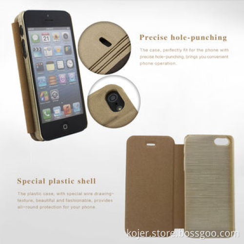 Popular Flip Mobile Phone Case for iPhone 5/5s without Stitching
